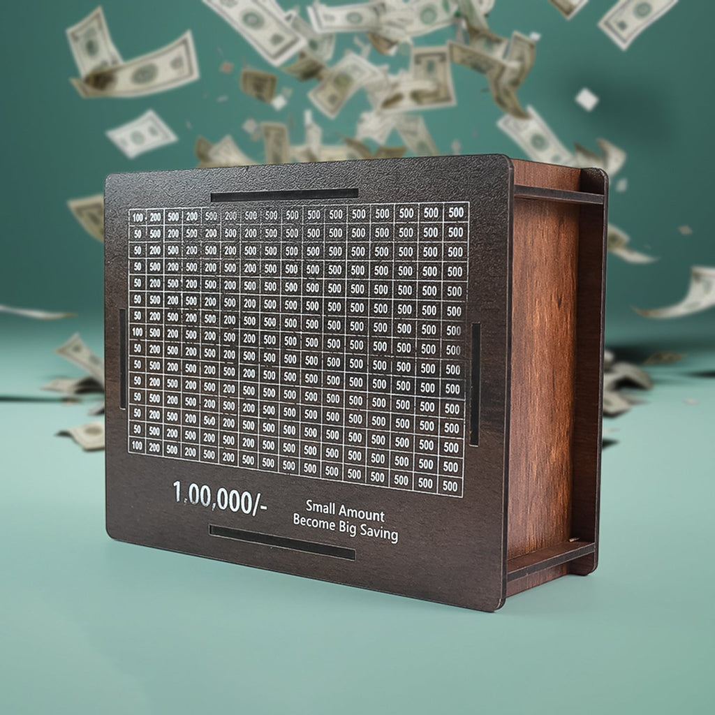 Wooden Money / Piggy Bank, Money Box (1 Pc / 1 Emoji Pan)