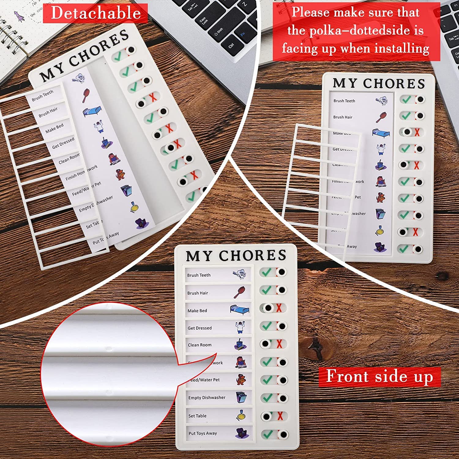 Portable Chores Note Board – Home Management Planning Memo Board (20×12 cm)