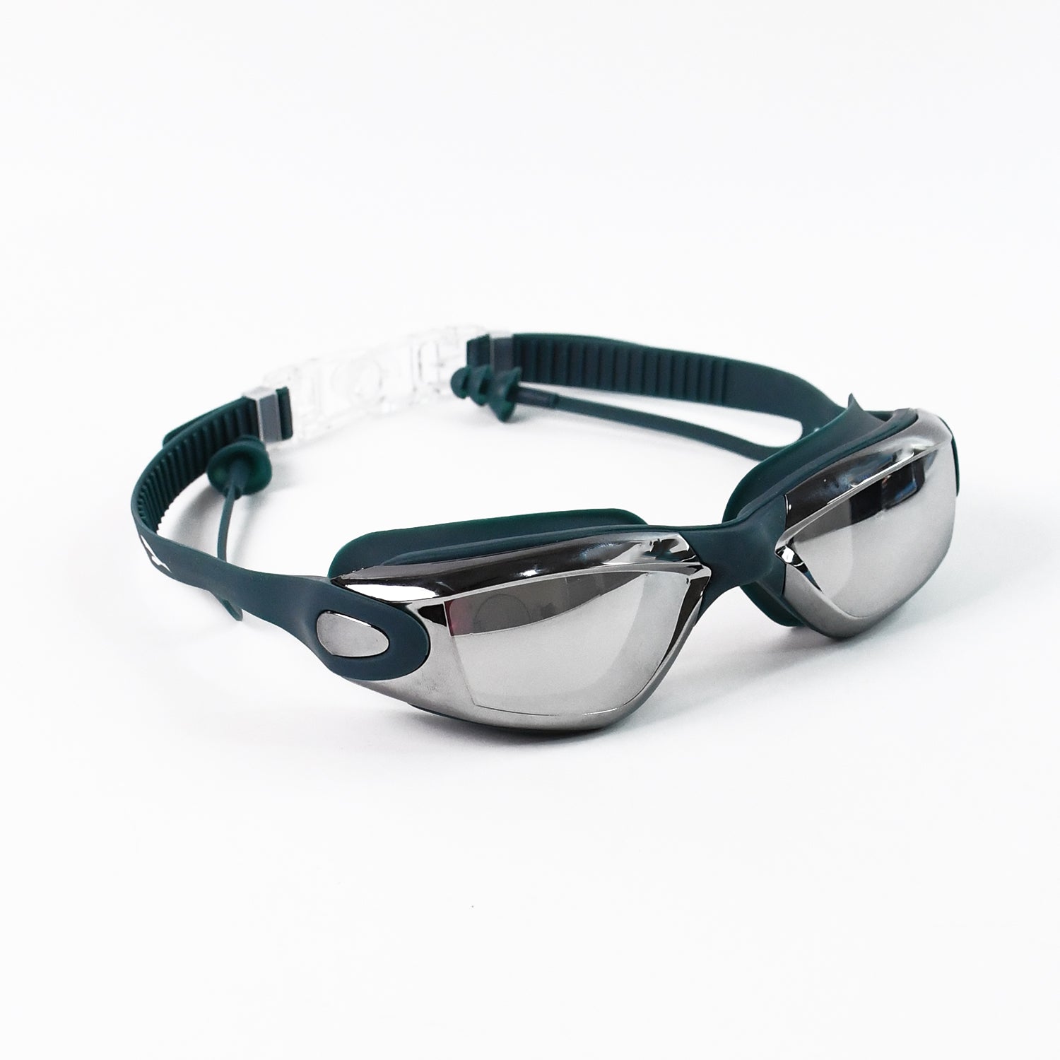 Knx Professional Anti-Fog UV Protection Swimming Goggles Mirrored Lenses and Earplugs